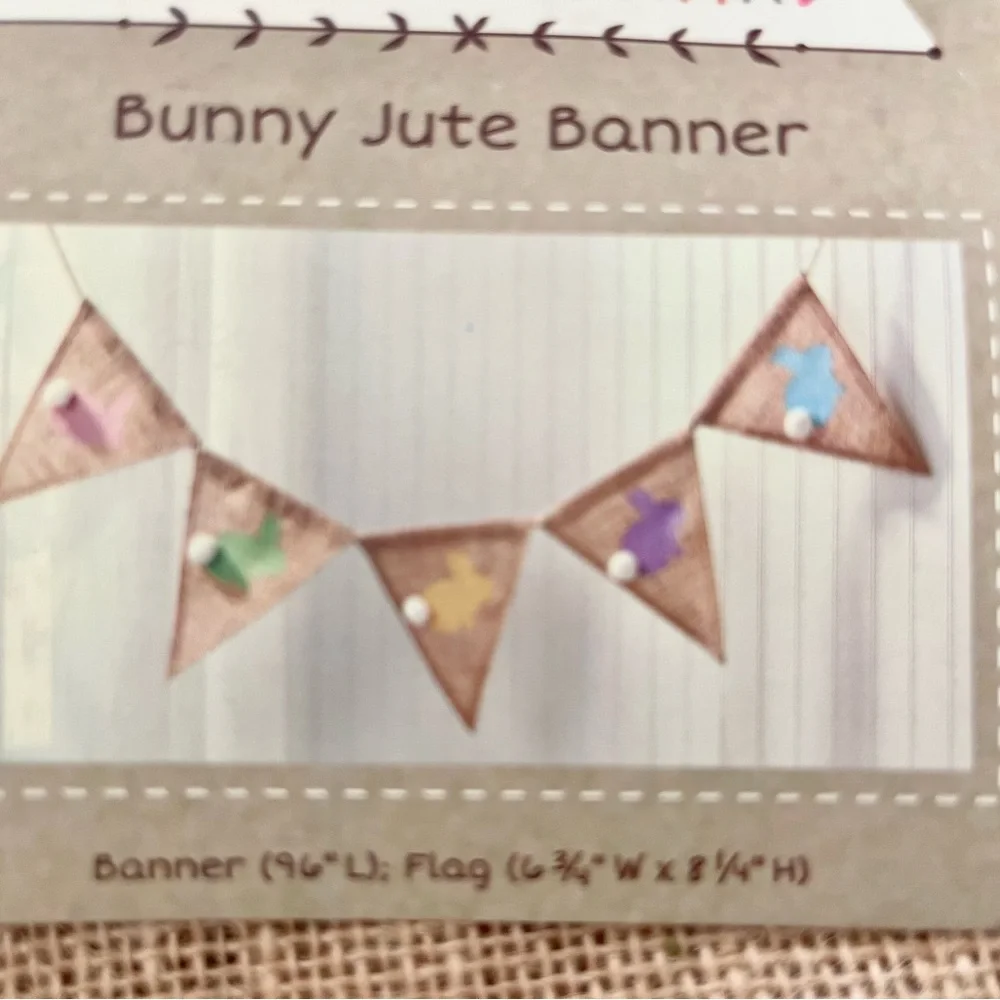 Twos Company Spring bunny Jute banner